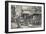 Old Illustration Of Butcher'S Shop In Frankfurt-marzolino-Framed Art Print