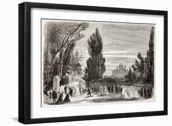 Old Illustration of Hamlet Representation by French Imperial Music Academy, Act I, Scene Ii. Create-marzolino-Framed Art Print