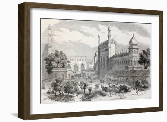 Old Illustration Of Main Street In Lucknow, India-marzolino-Framed Art Print