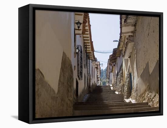 Old Inca Wall Foundations, Cusco, Peru-Diane Johnson-Framed Premier Image Canvas