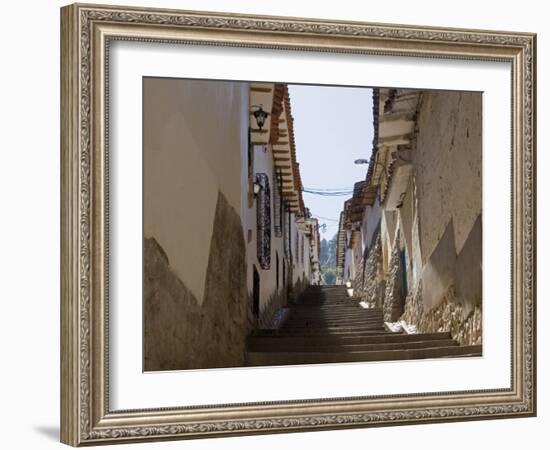 Old Inca Wall Foundations, Cusco, Peru-Diane Johnson-Framed Photographic Print