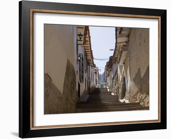 Old Inca Wall Foundations, Cusco, Peru-Diane Johnson-Framed Photographic Print