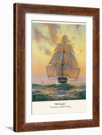 Old Ironsides before the Wind-null-Framed Art Print