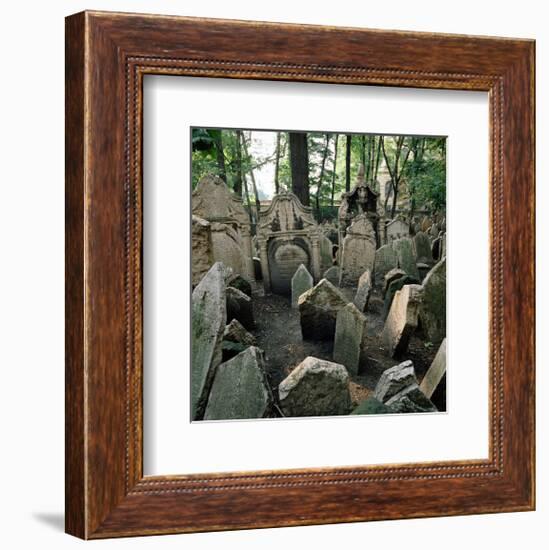 Old Jewish Cemetery, Josefov, Old Town, Prague, Central Bohemia, Czech Republic-null-Framed Premium Giclee Print