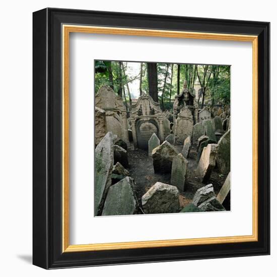 Old Jewish Cemetery, Josefov, Old Town, Prague, Central Bohemia, Czech Republic-null-Framed Premium Giclee Print