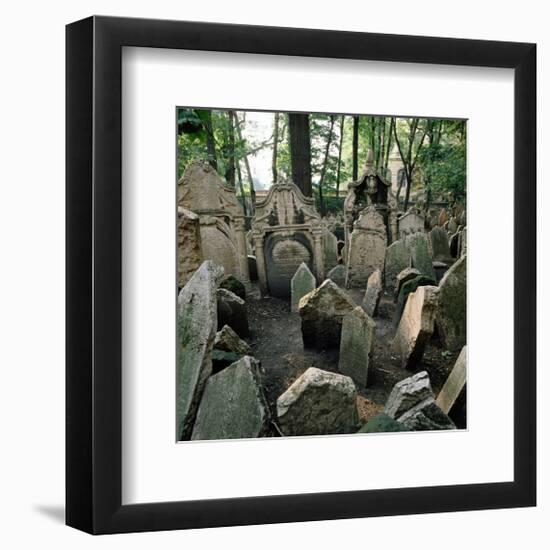 Old Jewish Cemetery, Josefov, Old Town, Prague, Central Bohemia, Czech Republic-null-Framed Premium Giclee Print