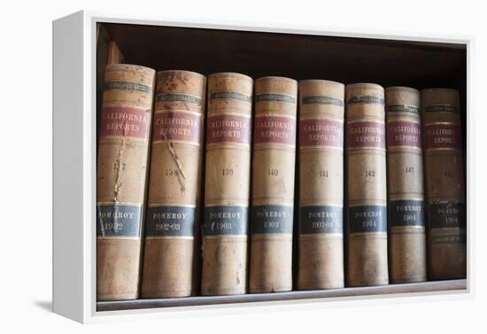 Old Law Books in Library Virginia City, Nevada, USA-Michael DeFreitas-Framed Premier Image Canvas