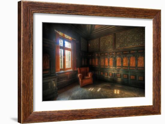 Old Leather Chair in Abandoned Room-Nathan Wright-Framed Photographic Print