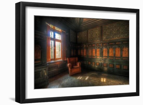 Old Leather Chair in Abandoned Room-Nathan Wright-Framed Photographic Print