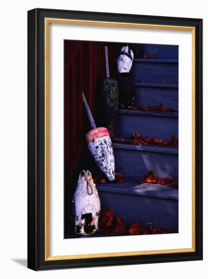 Old Lobster Buoys-George Oze-Framed Photographic Print