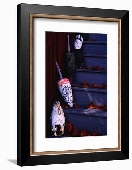Old Lobster Buoys-George Oze-Framed Photographic Print