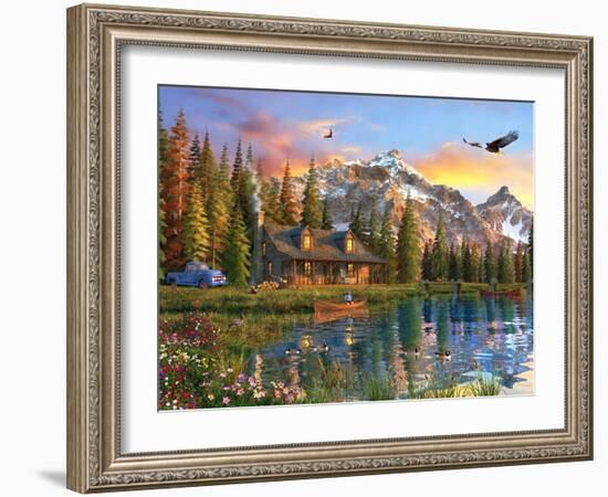 Old Log Cabin-Dominic Davison-Framed Art Print