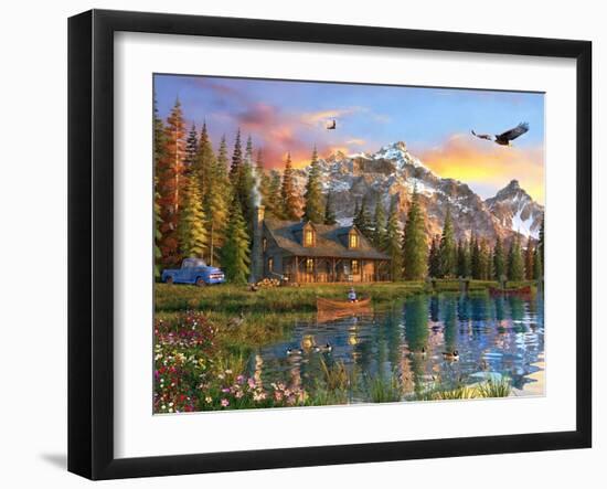 Old Log Cabin-Dominic Davison-Framed Art Print