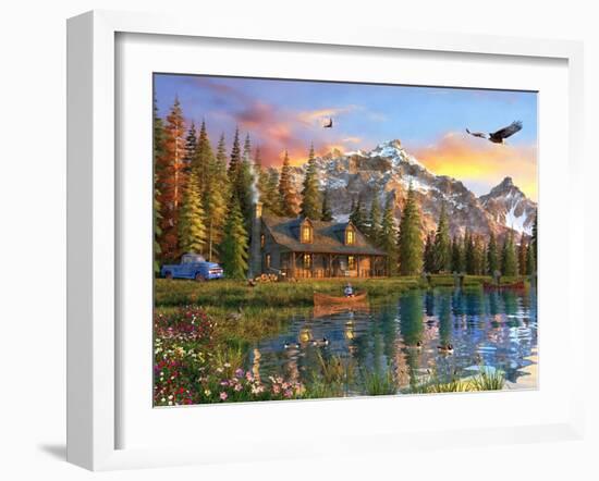 Old Log Cabin-Dominic Davison-Framed Art Print