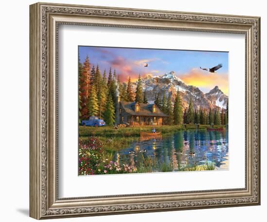 Old Log Cabin-Dominic Davison-Framed Art Print