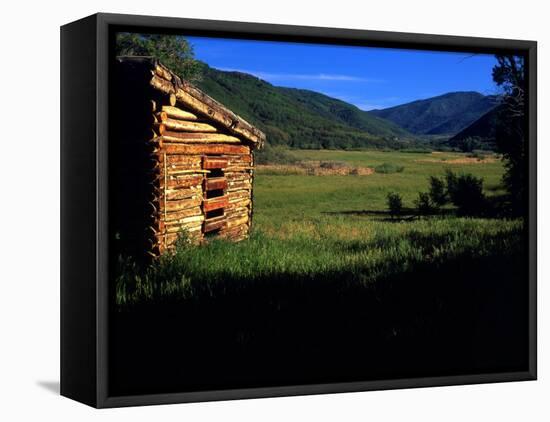 Old Log Homestead near Park City, Utah, USA-Howie Garber-Framed Premier Image Canvas