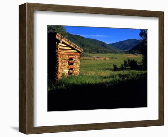 Old Log Homestead near Park City, Utah, USA-Howie Garber-Framed Photographic Print