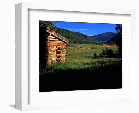 Old Log Homestead near Park City, Utah, USA-Howie Garber-Framed Photographic Print