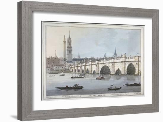 Old London Bridge, 1795-Joseph Constantine Stadler-Framed Giclee Print