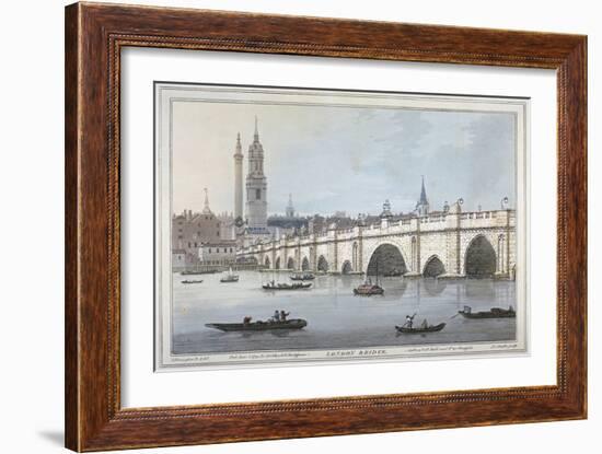 Old London Bridge, 1795-Joseph Constantine Stadler-Framed Giclee Print