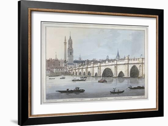 Old London Bridge, 1795-Joseph Constantine Stadler-Framed Giclee Print