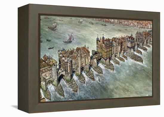 Old London Bridge, C 1600-Peter Jackson-Framed Premier Image Canvas