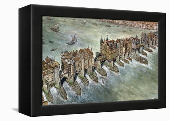 Old London Bridge, C 1600-Peter Jackson-Framed Premier Image Canvas