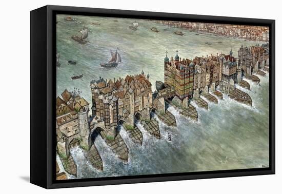 Old London Bridge, C 1600-Peter Jackson-Framed Premier Image Canvas