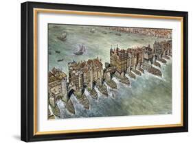 Old London Bridge, C 1600-Peter Jackson-Framed Giclee Print