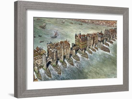 Old London Bridge, C 1600-Peter Jackson-Framed Premium Giclee Print