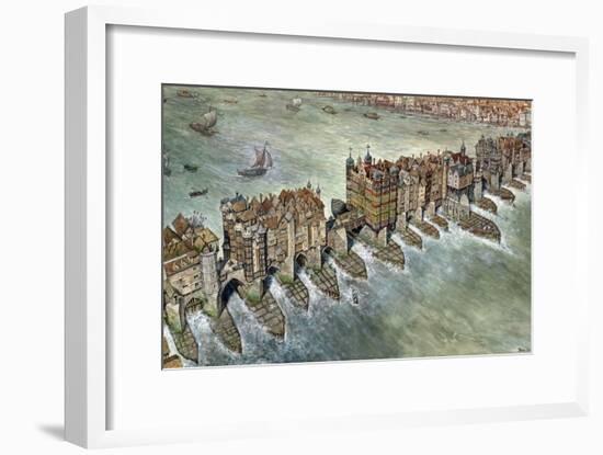 Old London Bridge, C 1600-Peter Jackson-Framed Premium Giclee Print