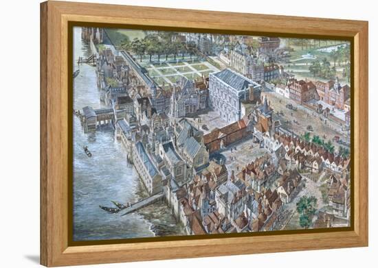 Old London Reconstructed: the Palace of Whitehall About 1680-Peter Jackson-Framed Premier Image Canvas