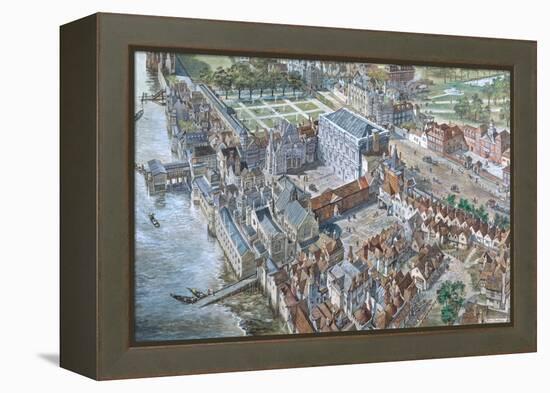 Old London Reconstructed: the Palace of Whitehall About 1680-Peter Jackson-Framed Premier Image Canvas