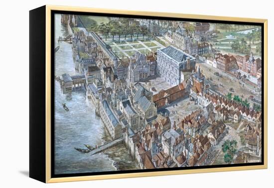 Old London Reconstructed: the Palace of Whitehall About 1680-Peter Jackson-Framed Premier Image Canvas