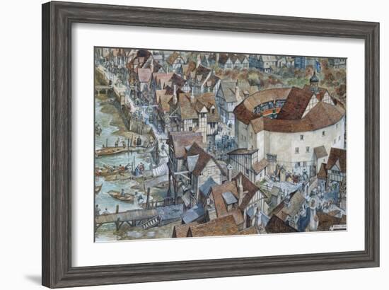 Old London Reconstructed: the Rose Theatre, Southwark-Peter Jackson-Framed Giclee Print