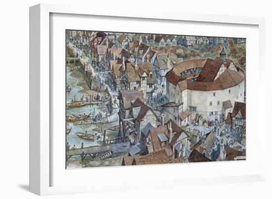 Old London Reconstructed: the Rose Theatre, Southwark-Peter Jackson-Framed Premium Giclee Print