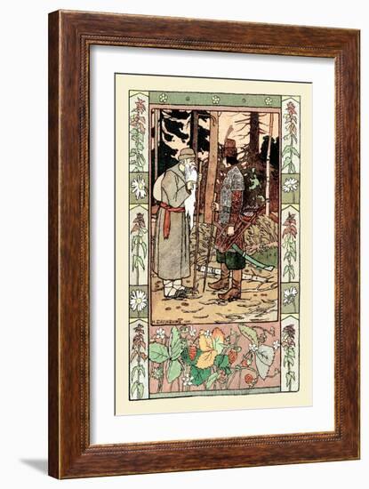 Old Man and Archer-Ivan Bilibin-Framed Art Print