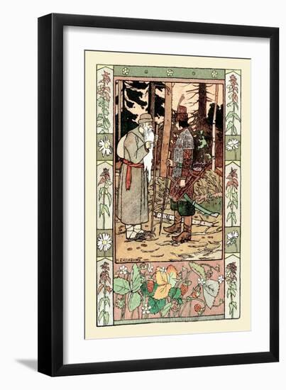 Old Man and Archer-Ivan Bilibin-Framed Art Print