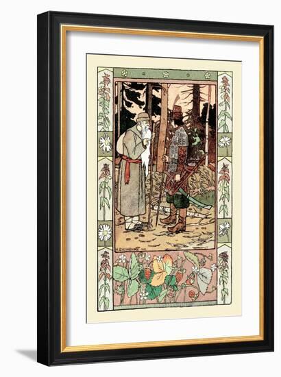 Old Man and Archer-Ivan Bilibin-Framed Art Print