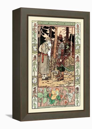 Old Man and Archer-Ivan Bilibin-Framed Stretched Canvas