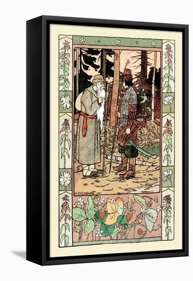 Old Man and Archer-Ivan Bilibin-Framed Stretched Canvas