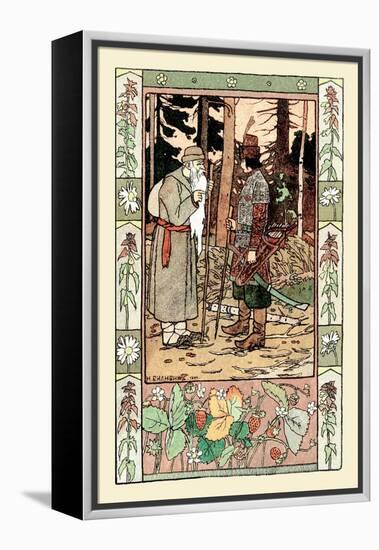 Old Man and Archer-Ivan Bilibin-Framed Stretched Canvas