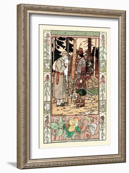 Old Man and Archer-Ivan Bilibin-Framed Art Print