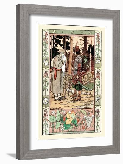 Old Man and Archer-Ivan Bilibin-Framed Art Print