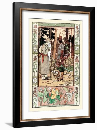 Old Man and Archer-Ivan Bilibin-Framed Art Print