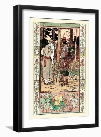 Old Man and Archer-Ivan Bilibin-Framed Art Print