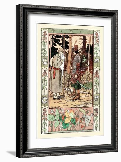 Old Man and Archer-Ivan Bilibin-Framed Art Print