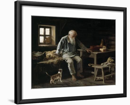 Old Man and his Cat, 1887-Ivan Andreivich Pelevin-Framed Giclee Print