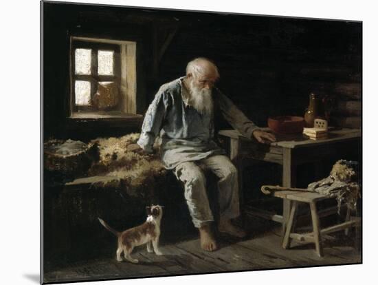 Old Man and his Cat, 1887-Ivan Andreivich Pelevin-Mounted Giclee Print