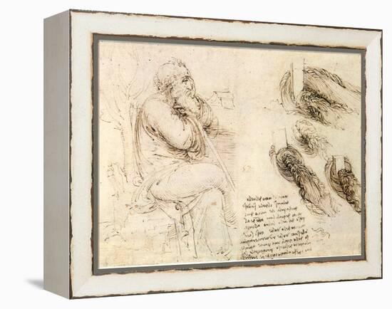 Old Man and Water Studies, 1513-Leonardo da Vinci-Framed Premier Image Canvas